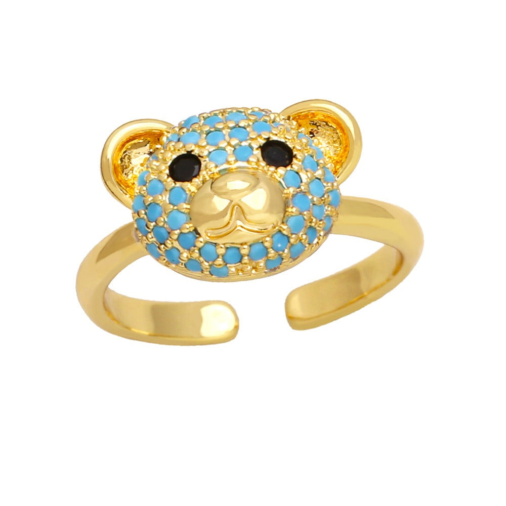 Simple sweet cute bear ring female fashion accessory open ring