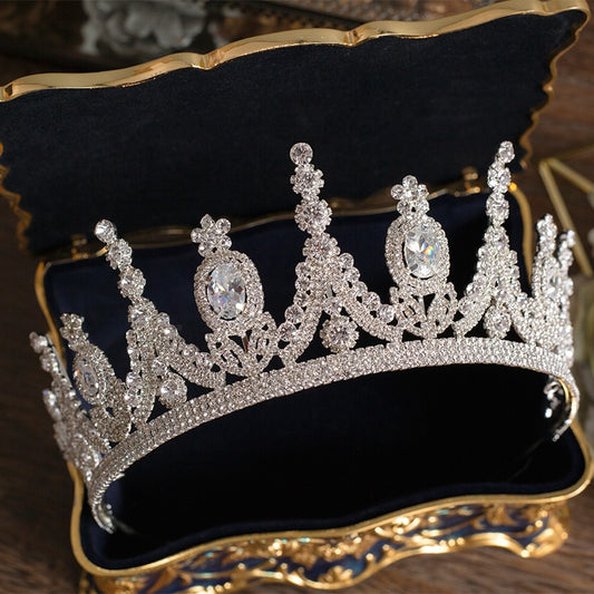 Luxury Tiaras And Crowns AAA CZ Zirconia Princess Pageant Engagement Wedding Hair Accessories Bridal Jewelry