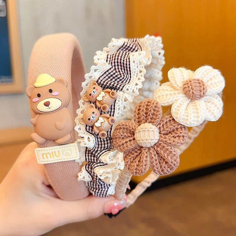 Korean Version Cartoon Milk Curry Hair Band Hair Clip Autumn And Winter New Cute Rabbit Plush Hair Accessories Hair Band