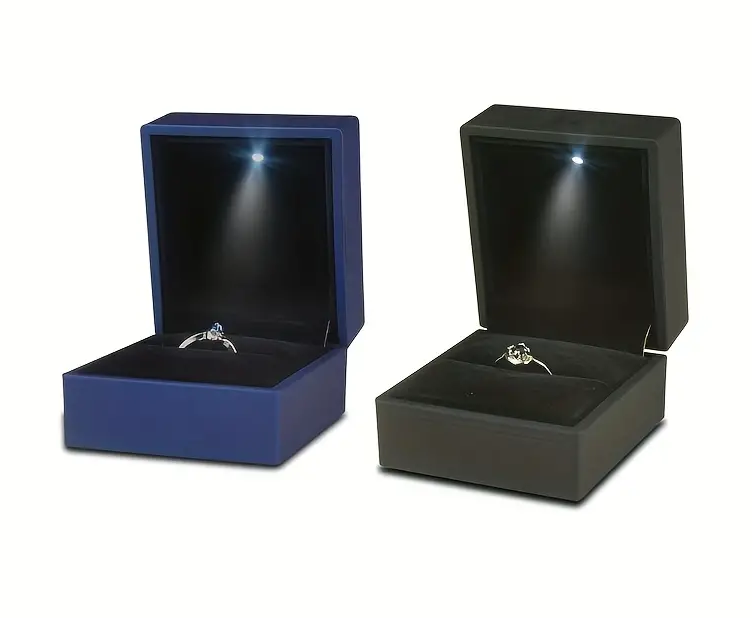 " Elegant LED Light Ring Box: Perfect for Engagement & Wedding Gifts - Keep Your Jewelry Safe & Secure!  & Secure!"