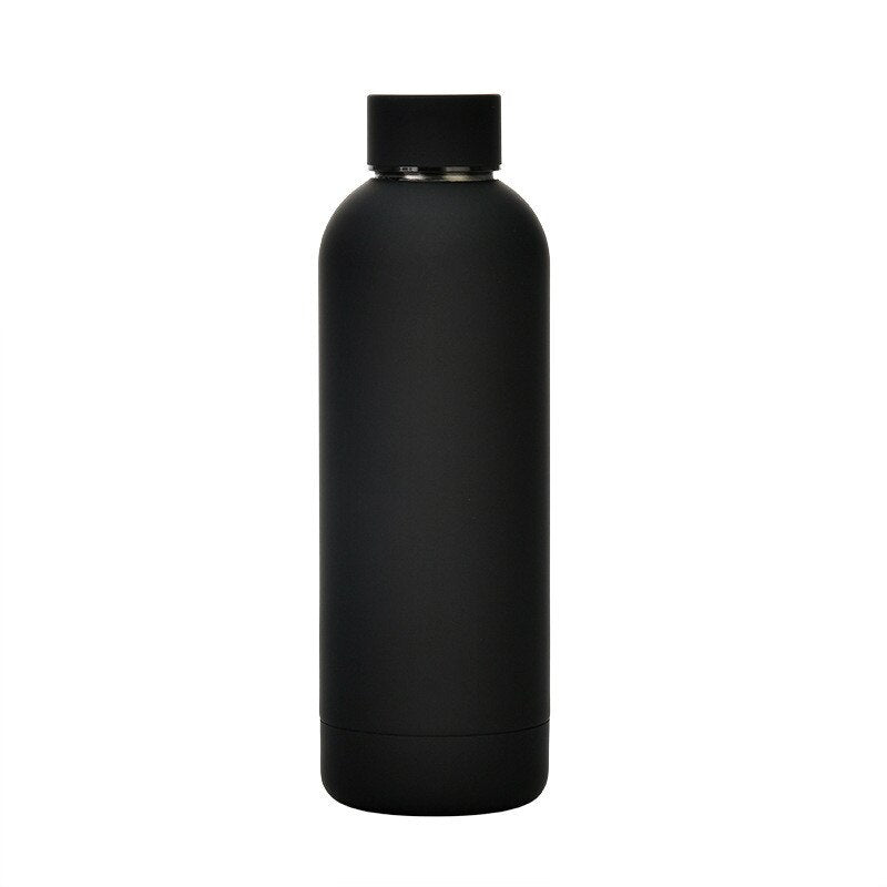 500ml Matte Stainless Steel Vacuum Insulated Hot Cold Water Bottle Double Walled Cola Shape Thermos Leak-Proof Sports Flask