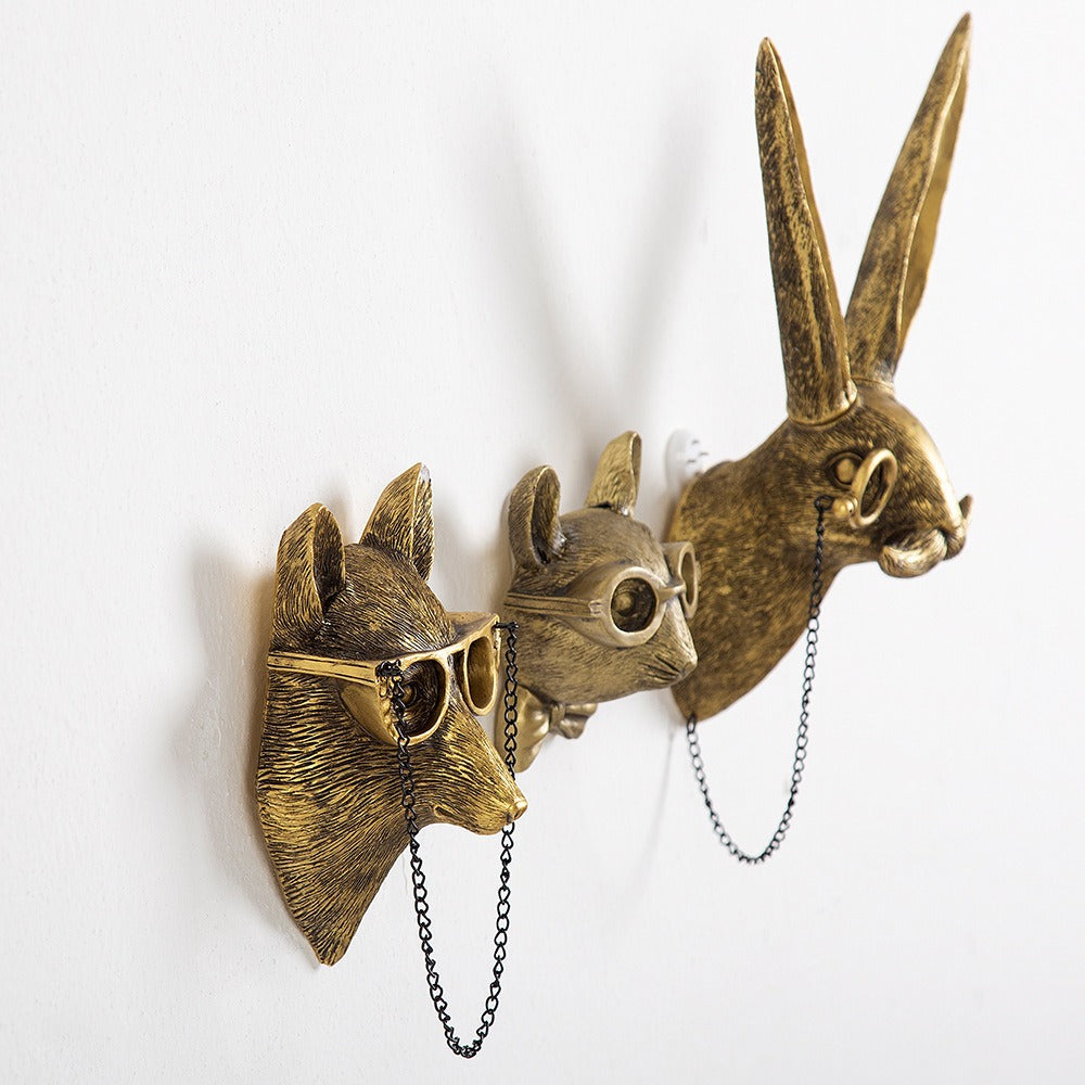 Antique Bronze Animal Pendant Indoor Home, Bedroom Decoration, Living Room, fireplace, resin craft wall hanging decoration