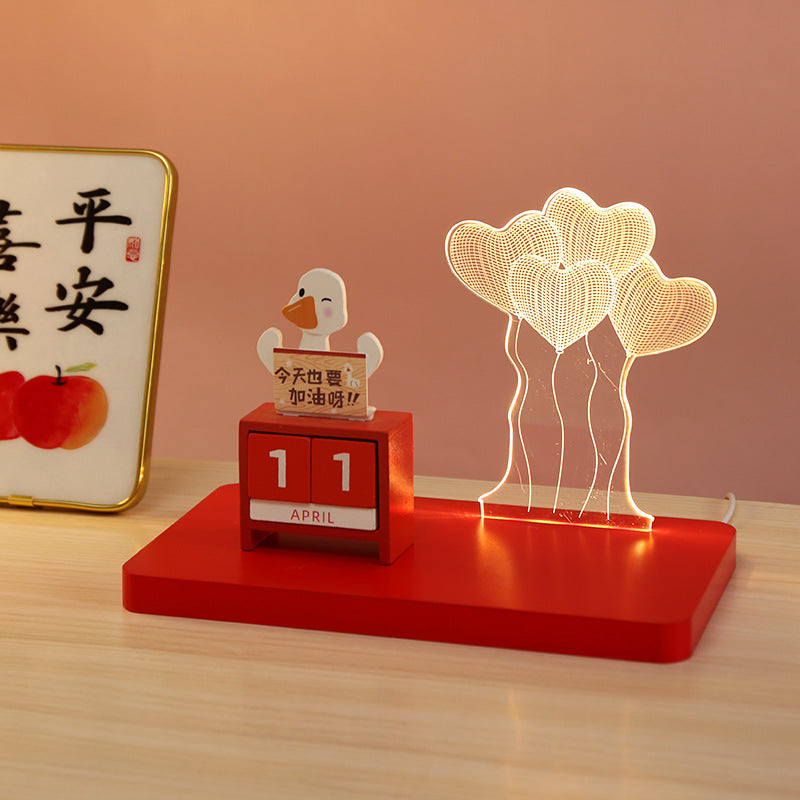 Acrylic three-dimensional love night light home bedside counter decorative night light ornaments