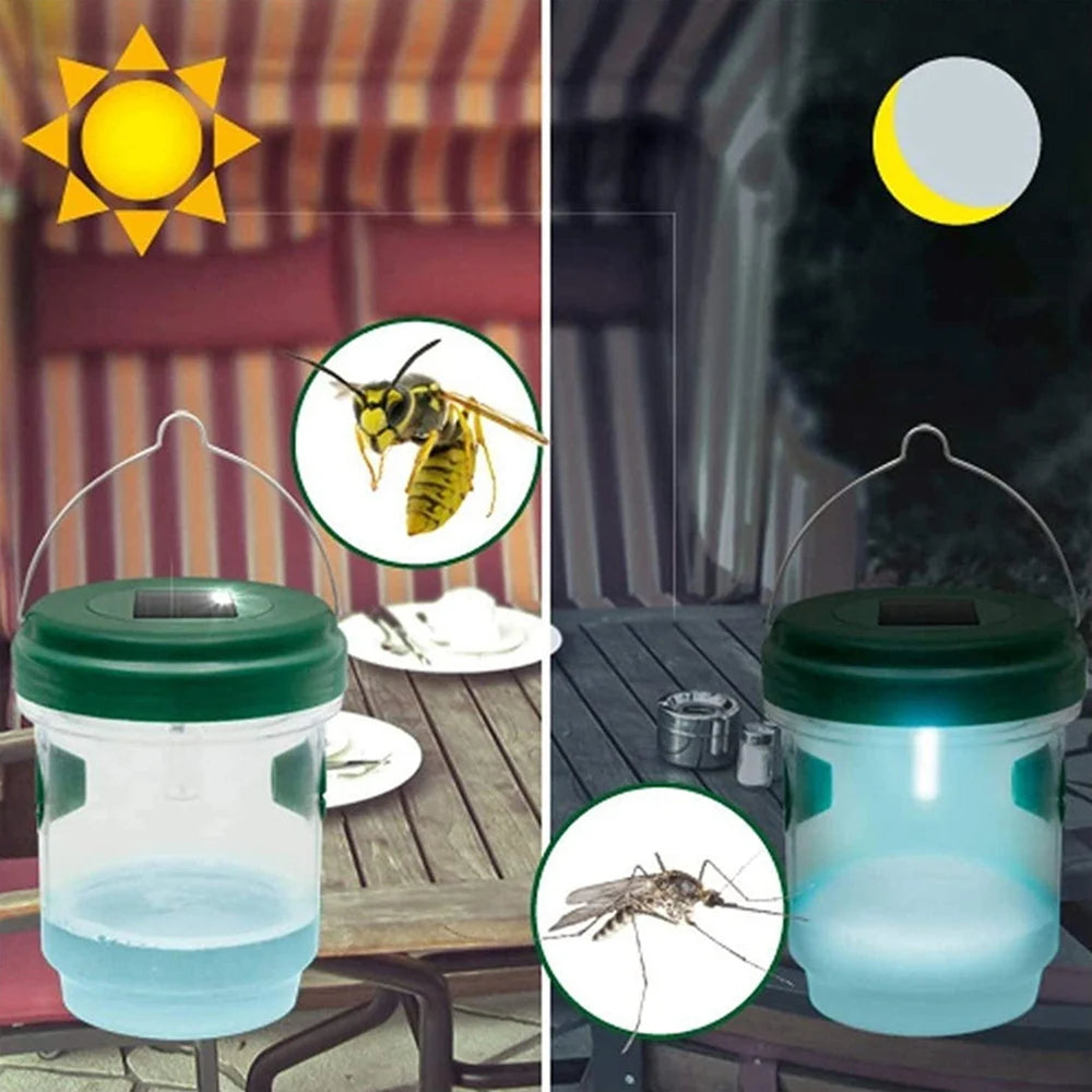 Solar Wasp Trap Waterproof Outdoor Hanging Trap Safe Non-Toxic Bee Hornet Traps Reusable Garden Fruit Fly Catcher