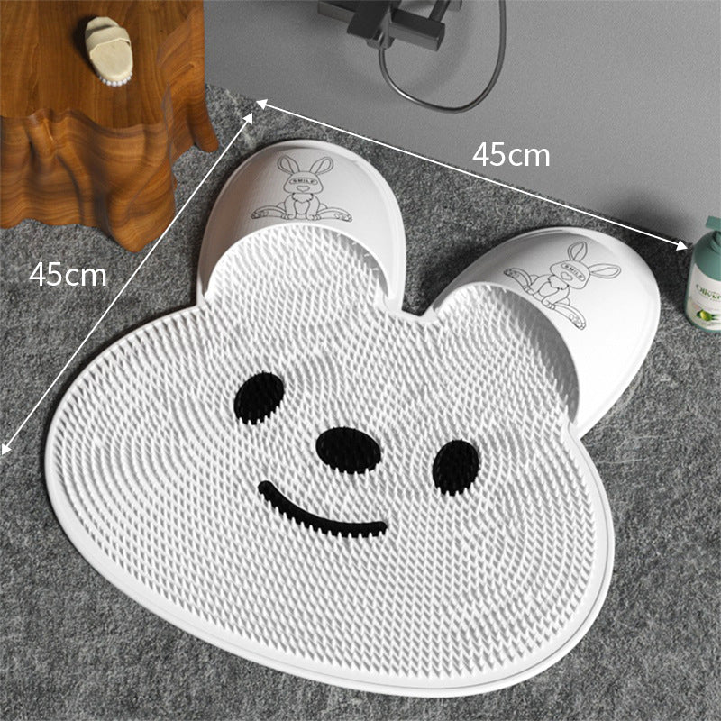 Silicone rabbit rub foot artifact bathroom anti-slip mat rub back massage pad rub bath wash feet to dead skin shower mat