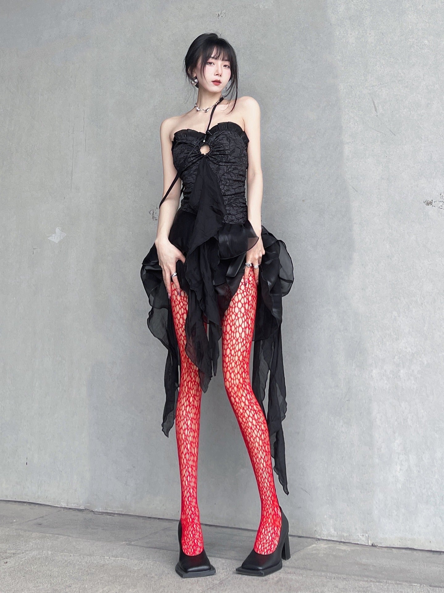 Hollow Black Sexy High Beauty Explosive Mermaid Spider Web Socks Beautiful Legs