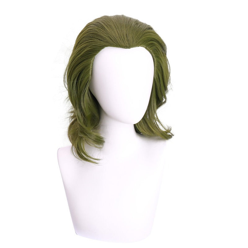 European and American movie Joker Flake cosplay with green medium long curly hair wig