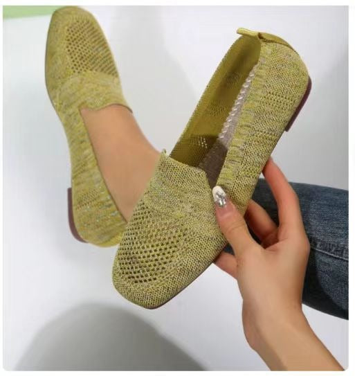 Summer New European and American Large Round Toe Flat Sole Single Shoes Women's Shallow Mouth Sports Casual Shoes