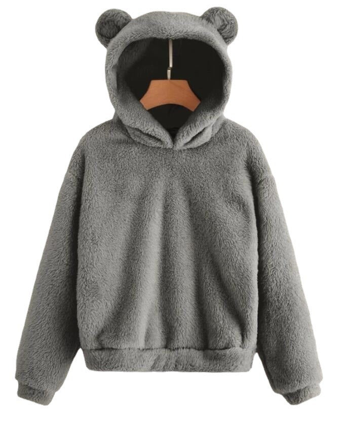 Autumn and Winter New Plush Rabbit Ear Hooded Warm Sweater Sweater Sweater