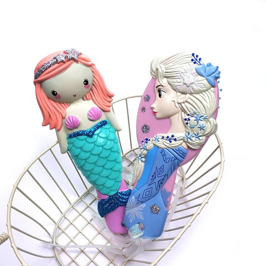 Kids Comb 3D Princess Hair Brushes Hair Care Baby Girl Mermaid Hair Comb