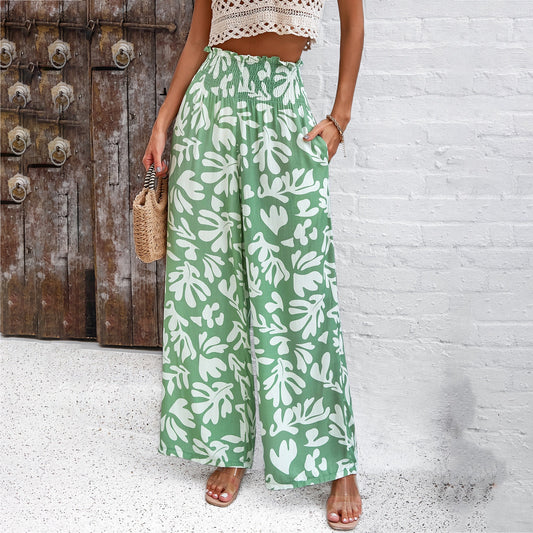 Women's spring/summer elegance printed slacks