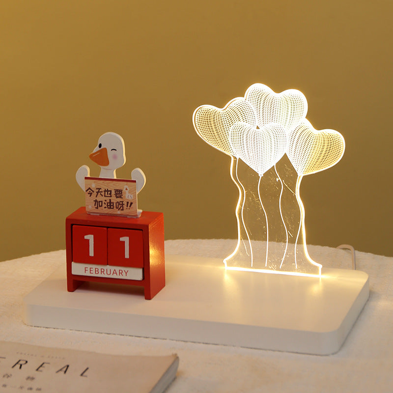 Acrylic three-dimensional love night light home bedside counter decorative night light ornaments