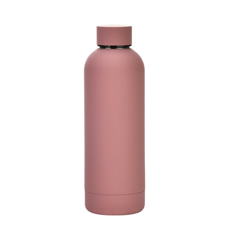 500ml Matte Stainless Steel Vacuum Insulated Hot Cold Water Bottle Double Walled Cola Shape Thermos Leak-Proof Sports Flask