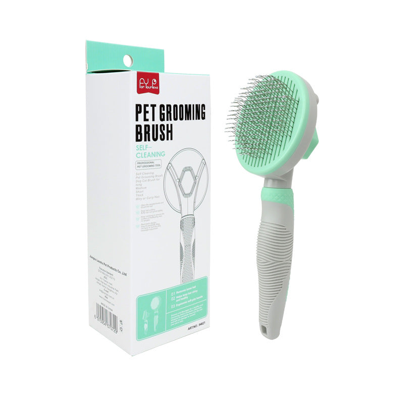 Pet Grooming Brush Self Cleaning Automatically Dog Cat Slicker Brush Remove Dog Hairs Pet Comb