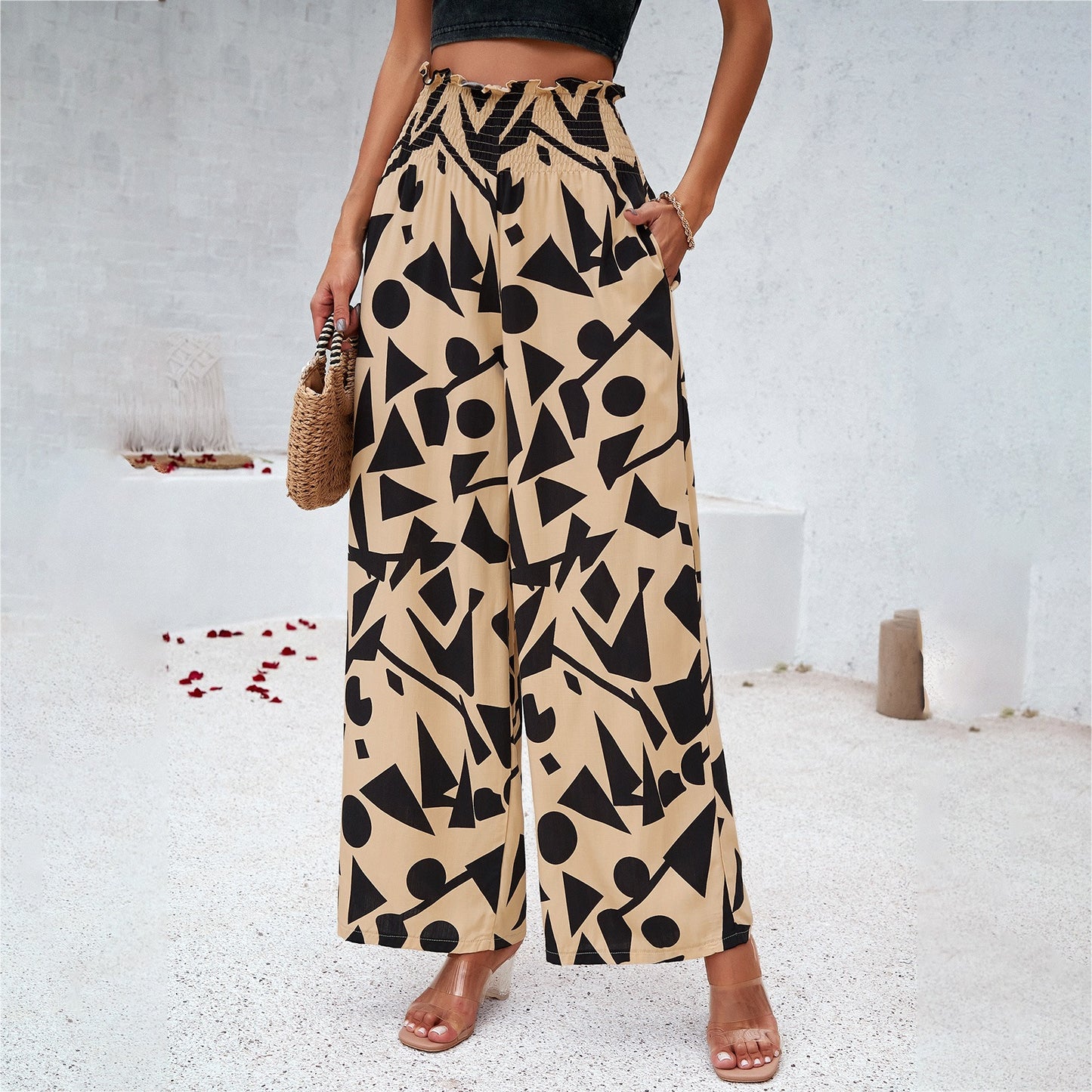 Women's spring/summer elegance printed slacks