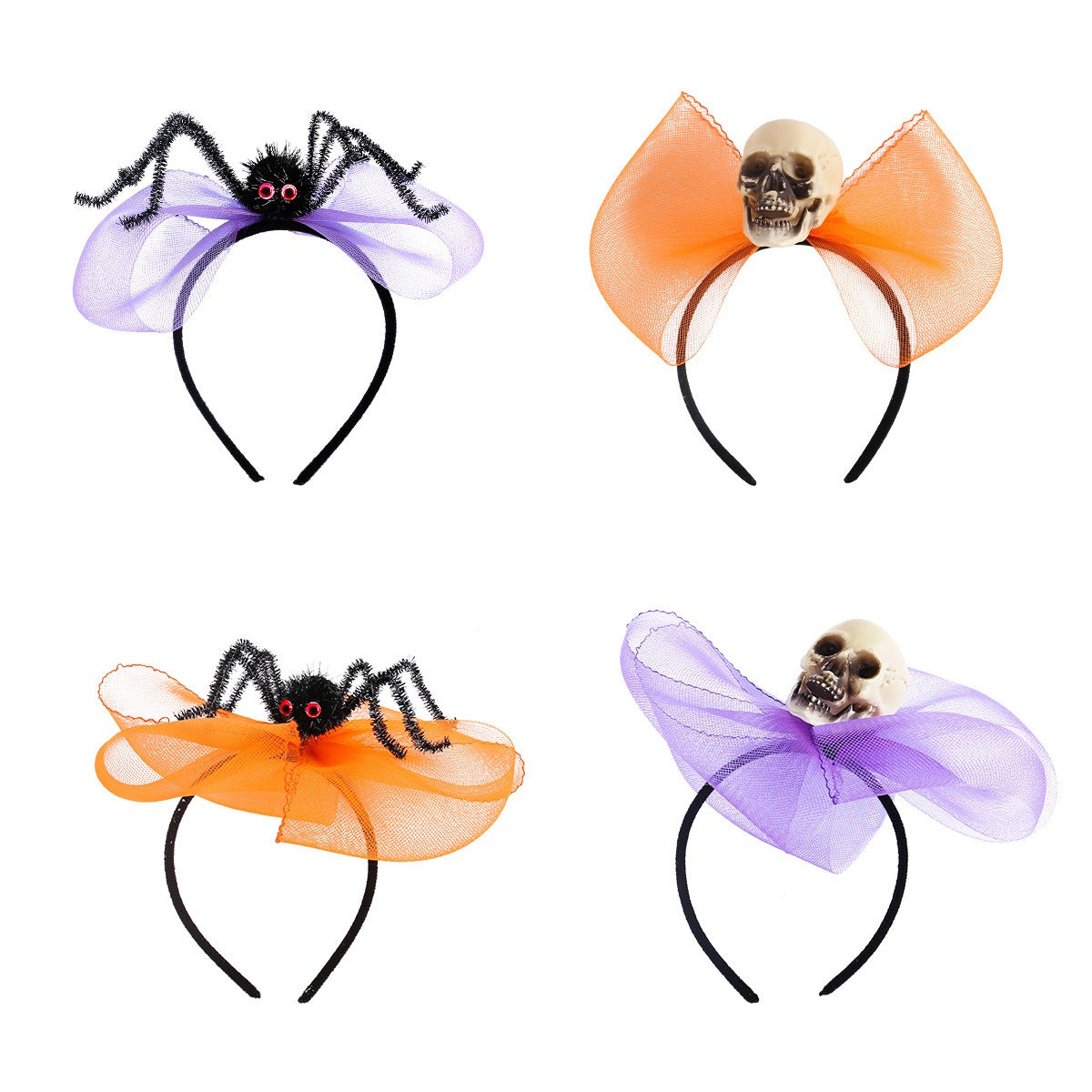 Creative Halloween skull head decoration headband ghost party dance party spider butterfly knot web headband buckle