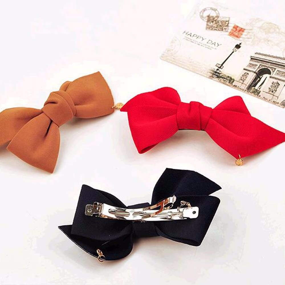 Big Solid Cloth Bows Hair Clips Hair Accessories for Women Girl Wedding Hair Jewelry