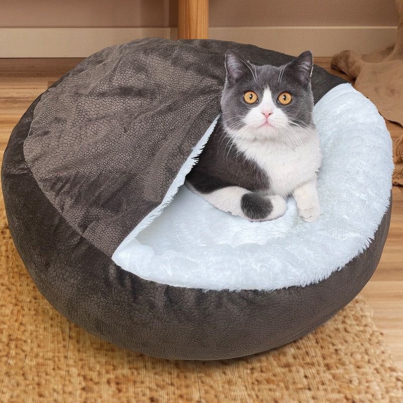 Super Soft Pet Cat Bed Plush Full Size Washable Calm Bed Donut Bed Comfortable Sleeping Artifact Suitable For All Kinds Of Cat