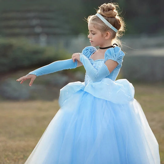 Disney Cinderella Princess Girls Dress Kids Dresses for Girls Christmas Dress Up Costume Party Ball Gown Girl Summer Dress