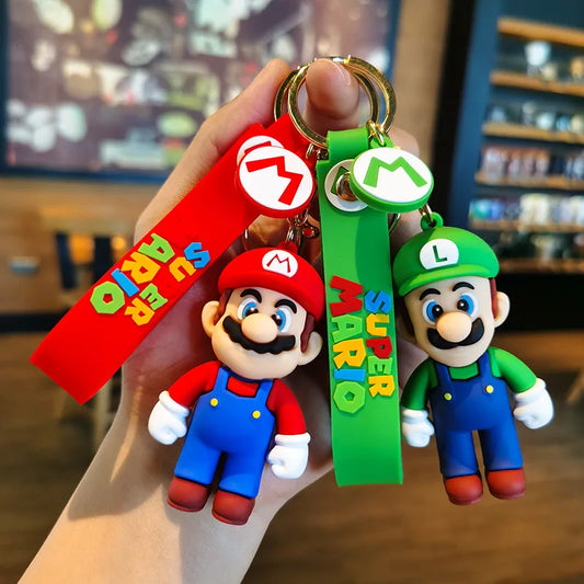 LLavero de figuras de acción de Super Mariod, 10 estilos, Mario Bros, Luigi, Toad, Yoshi, Bowser, modelo de PVC, bolsa de dibujos animados, muñeca colgante, juguetes de regalo