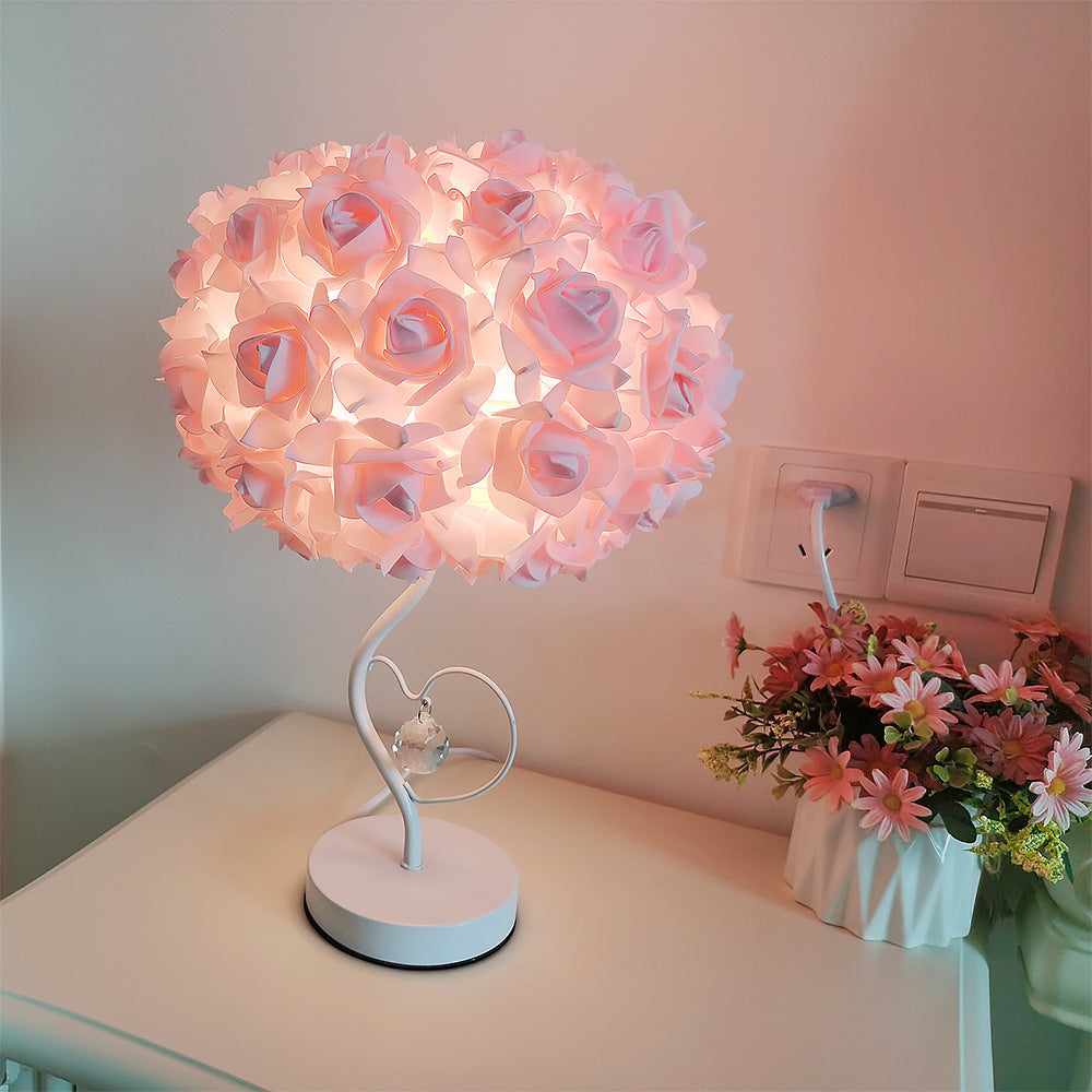 Heart-shaped Crystal Lamp Idyllic And Creative Wedding Bedroom Bedside Romantic Atmosphere Princess