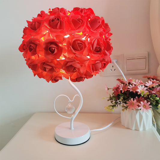 Heart-shaped Crystal Lamp Idyllic And Creative Wedding Bedroom Bedside Romantic Atmosphere Princess