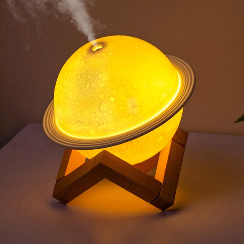 3D Moon Air Humidifier 200Ml Electric Aroma Diffuser Ultrasonic Mini Air Humidifier USB Fogger Mist Maker with LED Light