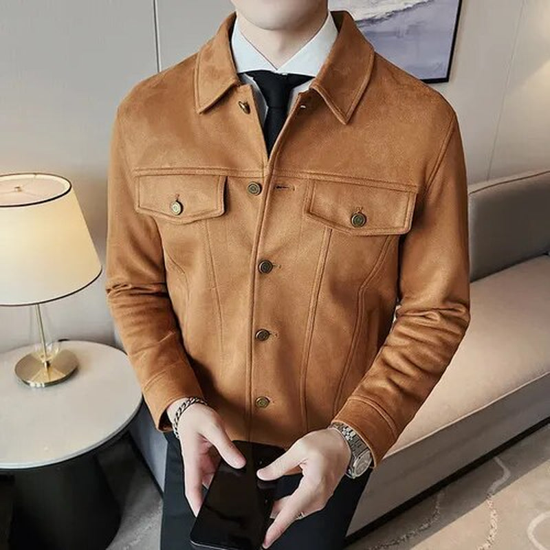 Brand Clothing Men Spring High Quality Deer Velvet Casual Jackets/Male Pure Color Slim Fit Fashion Casual Short Jacket Coats