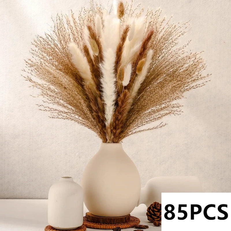 Natural Pampas Grass Bouquet Dried Flowers Autumn Home Room Decoration DIY Christmas Gift Artificial Flowers Wedding Arrangement