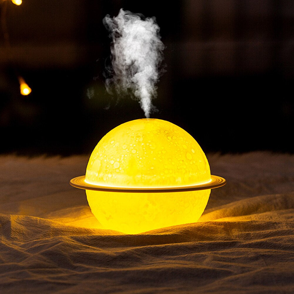 3D Moon Air Humidifier 200Ml Electric Aroma Diffuser Ultrasonic Mini Air Humidifier USB Fogger Mist Maker with LED Light